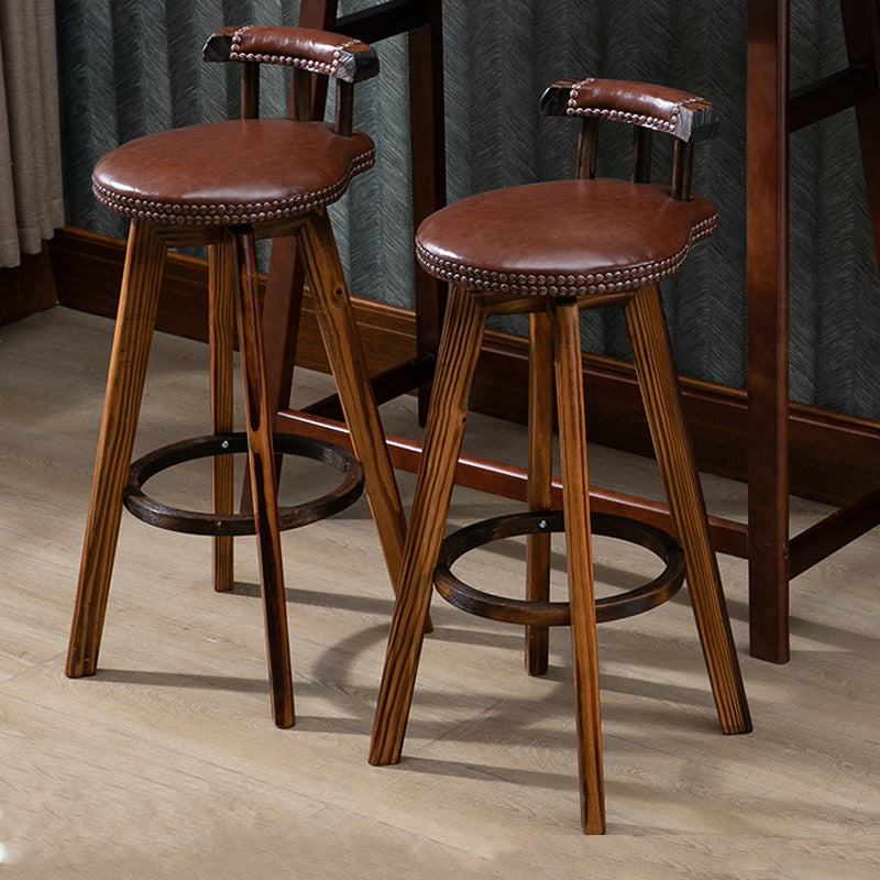 Tradition Armless Backrest Counter Stool Wood Household Bar Stool with Pedal Clearhalo 'Bar Furniture' 'Bar Stools' 'bar_stools' 'furn' 'furn_bar_stools' 'furniture_bar_stools' 'Kitchen & Dining Furniture' 'kitchen&dining_furn' 'kitchen' 'kitchen_furn' Furniture' 4512778