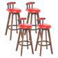 Tradition Armless Backrest Counter Stool Wood Household Bar Stool with Pedal Red 4 Piece Set Clearhalo 'Bar Furniture' 'Bar Stools' 'bar_stools' 'furn' 'furn_bar_stools' 'furniture_bar_stools' 'Kitchen & Dining Furniture' 'kitchen&dining_furn' 'kitchen' 'kitchen_furn' Furniture' 4512779