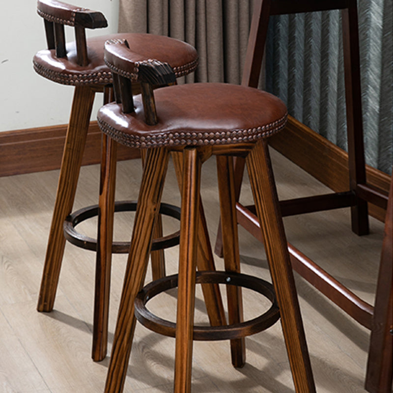 Tradition Armless Backrest Counter Stool Wood Household Bar Stool with Pedal Clearhalo 'Bar Furniture' 'Bar Stools' 'bar_stools' 'furn' 'furn_bar_stools' 'furniture_bar_stools' 'Kitchen & Dining Furniture' 'kitchen&dining_furn' 'kitchen' 'kitchen_furn' Furniture' 4512780