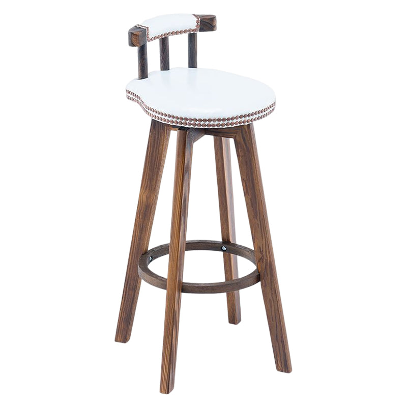 Tradition Armless Backrest Counter Stool Wood Household Bar Stool with Pedal White 1 Piece Clearhalo 'Bar Furniture' 'Bar Stools' 'bar_stools' 'furn' 'furn_bar_stools' 'furniture_bar_stools' 'Kitchen & Dining Furniture' 'kitchen&dining_furn' 'kitchen' 'kitchen_furn' Furniture' 4512781