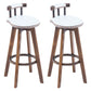 Tradition Armless Backrest Counter Stool Wood Household Bar Stool with Pedal White 2 Piece Set Clearhalo 'Bar Furniture' 'Bar Stools' 'bar_stools' 'furn' 'furn_bar_stools' 'furniture_bar_stools' 'Kitchen & Dining Furniture' 'kitchen&dining_furn' 'kitchen' 'kitchen_furn' Furniture' 4512783