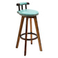 Tradition Armless Backrest Counter Stool Wood Household Bar Stool with Pedal Fluorescent Green 1 Piece Clearhalo 'Bar Furniture' 'Bar Stools' 'bar_stools' 'furn' 'furn_bar_stools' 'furniture_bar_stools' 'Kitchen & Dining Furniture' 'kitchen&dining_furn' 'kitchen' 'kitchen_furn' Furniture' 4512787