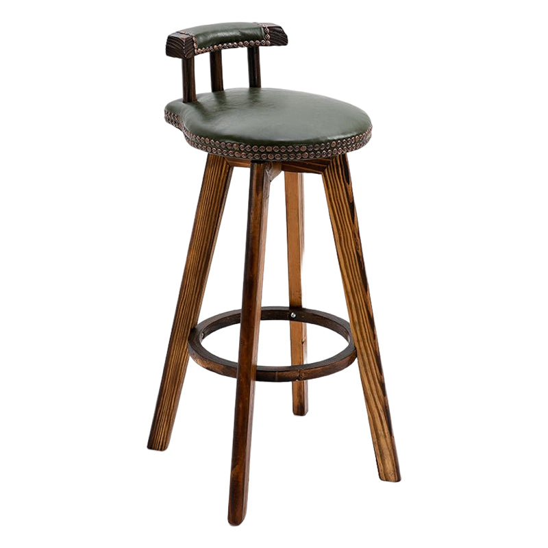 Tradition Armless Backrest Counter Stool Wood Household Bar Stool with Pedal Army Green 1 Piece Clearhalo 'Bar Furniture' 'Bar Stools' 'bar_stools' 'furn' 'furn_bar_stools' 'furniture_bar_stools' 'Kitchen & Dining Furniture' 'kitchen&dining_furn' 'kitchen' 'kitchen_furn' Furniture' 4512792