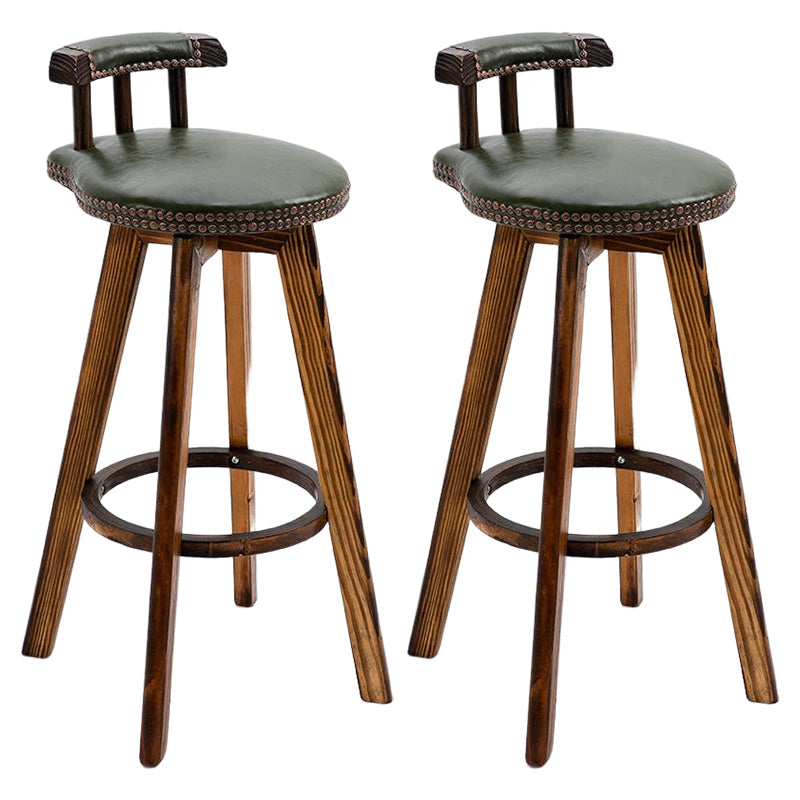 Tradition Armless Backrest Counter Stool Wood Household Bar Stool with Pedal Army Green 2 Piece Set Clearhalo 'Bar Furniture' 'Bar Stools' 'bar_stools' 'furn' 'furn_bar_stools' 'furniture_bar_stools' 'Kitchen & Dining Furniture' 'kitchen&dining_furn' 'kitchen' 'kitchen_furn' Furniture' 4512793
