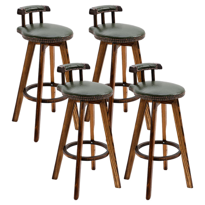 Tradition Armless Backrest Counter Stool Wood Household Bar Stool with Pedal Army Green 4 Piece Set Clearhalo 'Bar Furniture' 'Bar Stools' 'bar_stools' 'furn' 'furn_bar_stools' 'furniture_bar_stools' 'Kitchen & Dining Furniture' 'kitchen&dining_furn' 'kitchen' 'kitchen_furn' Furniture' 4512794