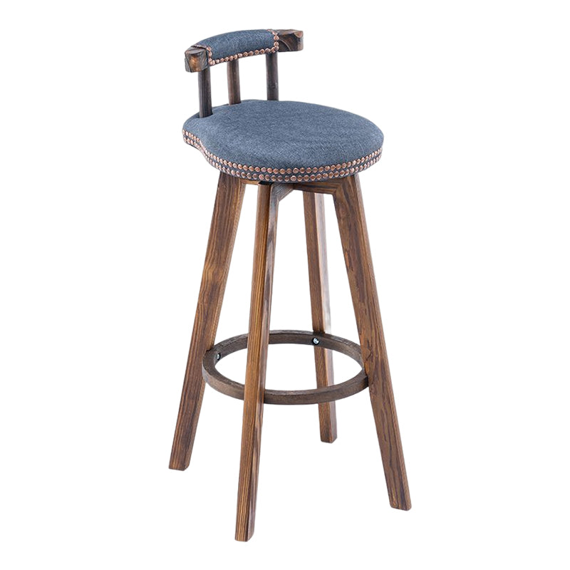 Tradition Armless Backrest Counter Stool Wood Household Bar Stool with Pedal Grey 1 Piece Clearhalo 'Bar Furniture' 'Bar Stools' 'bar_stools' 'furn' 'furn_bar_stools' 'furniture_bar_stools' 'Kitchen & Dining Furniture' 'kitchen&dining_furn' 'kitchen' 'kitchen_furn' Furniture' 4512795
