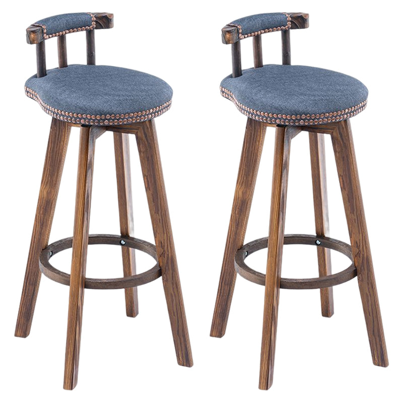 Tradition Armless Backrest Counter Stool Wood Household Bar Stool with Pedal Grey 2 Piece Set Clearhalo 'Bar Furniture' 'Bar Stools' 'bar_stools' 'furn' 'furn_bar_stools' 'furniture_bar_stools' 'Kitchen & Dining Furniture' 'kitchen&dining_furn' 'kitchen' 'kitchen_furn' Furniture' 4512796