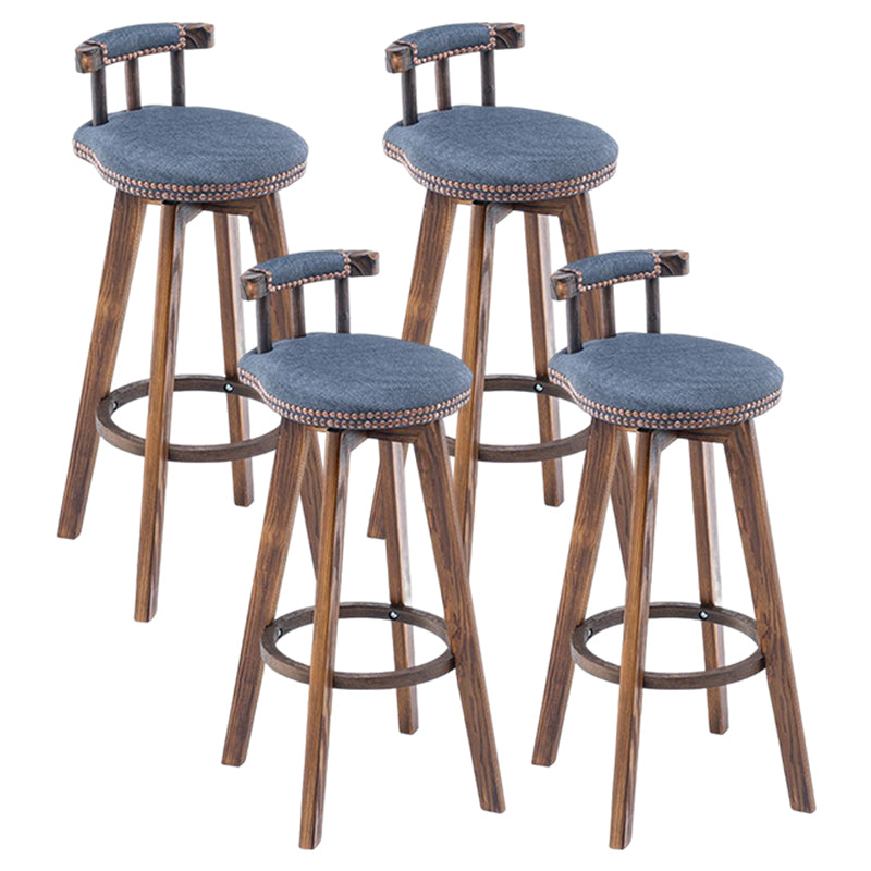 Tradition Armless Backrest Counter Stool Wood Household Bar Stool with Pedal Grey 4 Piece Set Clearhalo 'Bar Furniture' 'Bar Stools' 'bar_stools' 'furn' 'furn_bar_stools' 'furniture_bar_stools' 'Kitchen & Dining Furniture' 'kitchen&dining_furn' 'kitchen' 'kitchen_furn' Furniture' 4512797