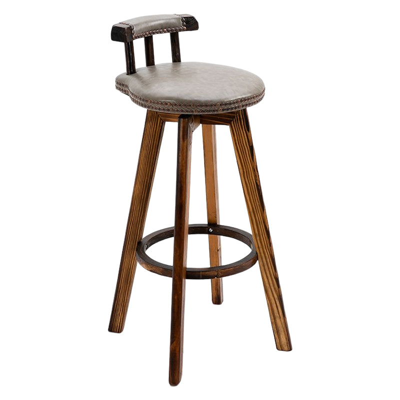 Tradition Armless Backrest Counter Stool Wood Household Bar Stool with Pedal Light Gray 1 Piece Clearhalo 'Bar Furniture' 'Bar Stools' 'bar_stools' 'furn' 'furn_bar_stools' 'furniture_bar_stools' 'Kitchen & Dining Furniture' 'kitchen&dining_furn' 'kitchen' 'kitchen_furn' Furniture' 4512798