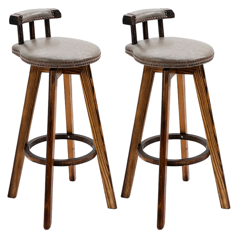 Tradition Armless Backrest Counter Stool Wood Household Bar Stool with Pedal Light Gray 2 Piece Set Clearhalo 'Bar Furniture' 'Bar Stools' 'bar_stools' 'furn' 'furn_bar_stools' 'furniture_bar_stools' 'Kitchen & Dining Furniture' 'kitchen&dining_furn' 'kitchen' 'kitchen_furn' Furniture' 4512799