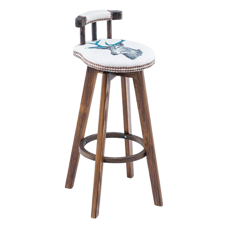 Tradition Armless Backrest Counter Stool Wood Household Bar Stool with Pedal White-Blue 1 Piece Clearhalo 'Bar Furniture' 'Bar Stools' 'bar_stools' 'furn' 'furn_bar_stools' 'furniture_bar_stools' 'Kitchen & Dining Furniture' 'kitchen&dining_furn' 'kitchen' 'kitchen_furn' Furniture' 4512801