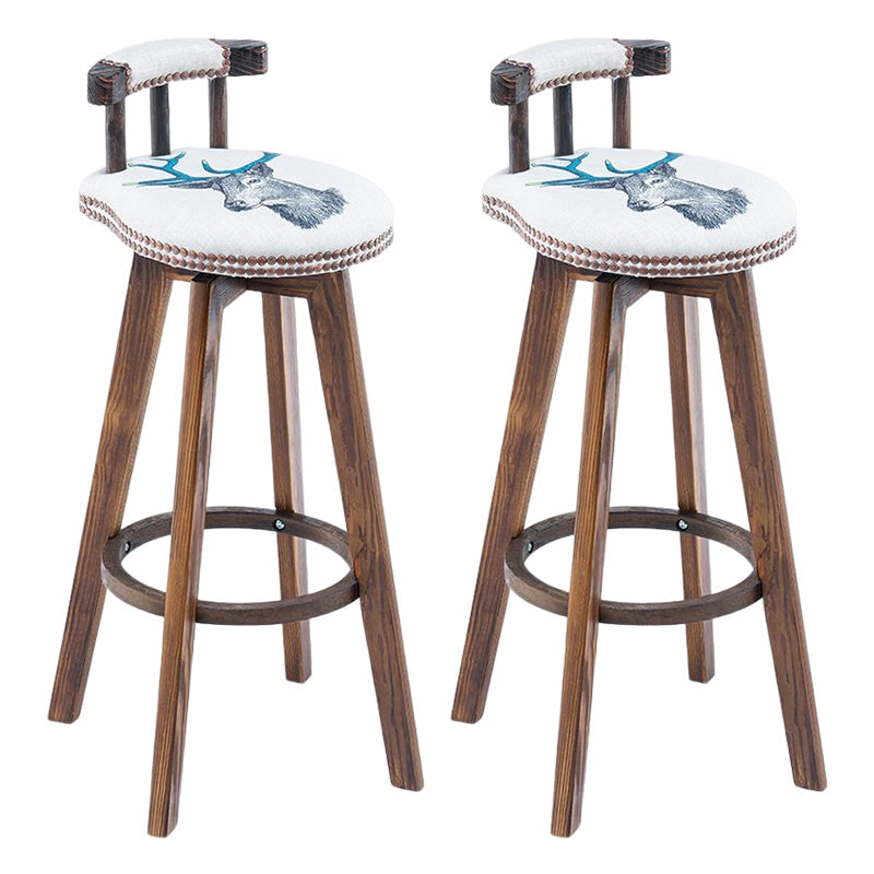 Tradition Armless Backrest Counter Stool Wood Household Bar Stool with Pedal White-Blue 2 Piece Set Clearhalo 'Bar Furniture' 'Bar Stools' 'bar_stools' 'furn' 'furn_bar_stools' 'furniture_bar_stools' 'Kitchen & Dining Furniture' 'kitchen&dining_furn' 'kitchen' 'kitchen_furn' Furniture' 4512802