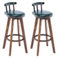 Tradition Armless Backrest Counter Stool Wood Household Bar Stool with Pedal Blackish Green 2 Piece Set Clearhalo 'Bar Furniture' 'Bar Stools' 'bar_stools' 'furn' 'furn_bar_stools' 'furniture_bar_stools' 'Kitchen & Dining Furniture' 'kitchen&dining_furn' 'kitchen' 'kitchen_furn' Furniture' 4512805