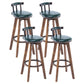 Tradition Armless Backrest Counter Stool Wood Household Bar Stool with Pedal Blackish Green 4 Piece Set Clearhalo 'Bar Furniture' 'Bar Stools' 'bar_stools' 'furn' 'furn_bar_stools' 'furniture_bar_stools' 'Kitchen & Dining Furniture' 'kitchen&dining_furn' 'kitchen' 'kitchen_furn' Furniture' 4512806