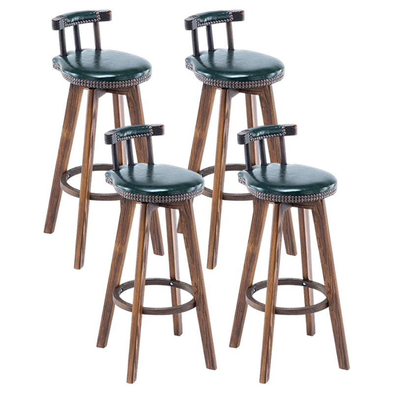Tradition Armless Backrest Counter Stool Wood Household Bar Stool with Pedal Blackish Green 4 Piece Set Clearhalo 'Bar Furniture' 'Bar Stools' 'bar_stools' 'furn' 'furn_bar_stools' 'furniture_bar_stools' 'Kitchen & Dining Furniture' 'kitchen&dining_furn' 'kitchen' 'kitchen_furn' Furniture' 4512806