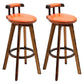 Tradition Armless Backrest Counter Stool Wood Household Bar Stool with Pedal Orange 2 Piece Set Clearhalo 'Bar Furniture' 'Bar Stools' 'bar_stools' 'furn' 'furn_bar_stools' 'furniture_bar_stools' 'Kitchen & Dining Furniture' 'kitchen&dining_furn' 'kitchen' 'kitchen_furn' Furniture' 4512811