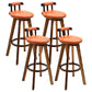 Tradition Armless Backrest Counter Stool Wood Household Bar Stool with Pedal Orange 4 Piece Set Clearhalo 'Bar Furniture' 'Bar Stools' 'bar_stools' 'furn' 'furn_bar_stools' 'furniture_bar_stools' 'Kitchen & Dining Furniture' 'kitchen&dining_furn' 'kitchen' 'kitchen_furn' Furniture' 4512812