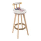Tradition Armless Backrest Counter Stool Wood Household Bar Stool with Pedal White-Black 1 Piece Clearhalo 'Bar Furniture' 'Bar Stools' 'bar_stools' 'furn' 'furn_bar_stools' 'furniture_bar_stools' 'Kitchen & Dining Furniture' 'kitchen&dining_furn' 'kitchen' 'kitchen_furn' Furniture' 4512813