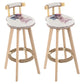 Tradition Armless Backrest Counter Stool Wood Household Bar Stool with Pedal White-Black 2 Piece Set Clearhalo 'Bar Furniture' 'Bar Stools' 'bar_stools' 'furn' 'furn_bar_stools' 'furniture_bar_stools' 'Kitchen & Dining Furniture' 'kitchen&dining_furn' 'kitchen' 'kitchen_furn' Furniture' 4512814