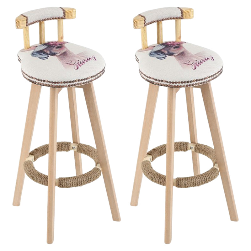 Tradition Armless Backrest Counter Stool Wood Household Bar Stool with Pedal White-Black 2 Piece Set Clearhalo 'Bar Furniture' 'Bar Stools' 'bar_stools' 'furn' 'furn_bar_stools' 'furniture_bar_stools' 'Kitchen & Dining Furniture' 'kitchen&dining_furn' 'kitchen' 'kitchen_furn' Furniture' 4512814