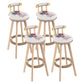 Tradition Armless Backrest Counter Stool Wood Household Bar Stool with Pedal White-Black 4 Piece Set Clearhalo 'Bar Furniture' 'Bar Stools' 'bar_stools' 'furn' 'furn_bar_stools' 'furniture_bar_stools' 'Kitchen & Dining Furniture' 'kitchen&dining_furn' 'kitchen' 'kitchen_furn' Furniture' 4512815