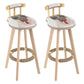 Tradition Armless Backrest Counter Stool Wood Household Bar Stool with Pedal White-Green 2 Piece Set Clearhalo 'Bar Furniture' 'Bar Stools' 'bar_stools' 'furn' 'furn_bar_stools' 'furniture_bar_stools' 'Kitchen & Dining Furniture' 'kitchen&dining_furn' 'kitchen' 'kitchen_furn' Furniture' 4512817