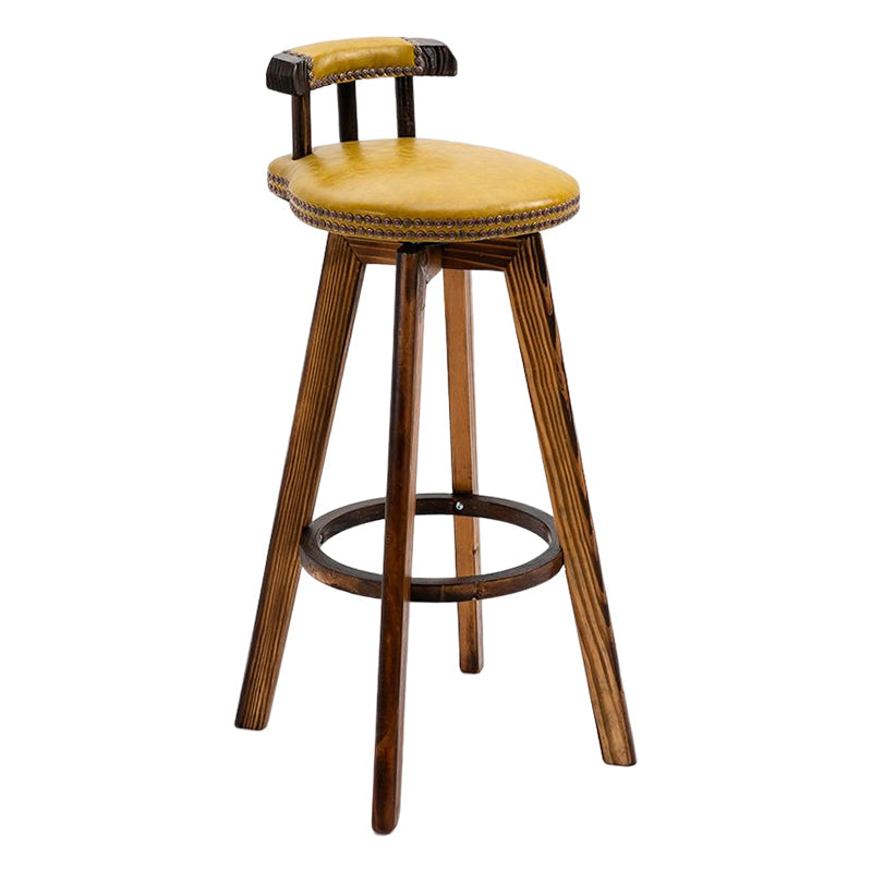Tradition Armless Backrest Counter Stool Wood Household Bar Stool with Pedal Ginger 1 Piece Clearhalo 'Bar Furniture' 'Bar Stools' 'bar_stools' 'furn' 'furn_bar_stools' 'furniture_bar_stools' 'Kitchen & Dining Furniture' 'kitchen&dining_furn' 'kitchen' 'kitchen_furn' Furniture' 4512819