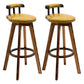 Tradition Armless Backrest Counter Stool Wood Household Bar Stool with Pedal Ginger 2 Piece Set Clearhalo 'Bar Furniture' 'Bar Stools' 'bar_stools' 'furn' 'furn_bar_stools' 'furniture_bar_stools' 'Kitchen & Dining Furniture' 'kitchen&dining_furn' 'kitchen' 'kitchen_furn' Furniture' 4512820
