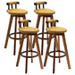 Tradition Armless Backrest Counter Stool Wood Household Bar Stool with Pedal Ginger 4 Piece Set Clearhalo 'Bar Furniture' 'Bar Stools' 'bar_stools' 'furn' 'furn_bar_stools' 'furniture_bar_stools' 'Kitchen & Dining Furniture' 'kitchen&dining_furn' 'kitchen' 'kitchen_furn' Furniture' 4512821