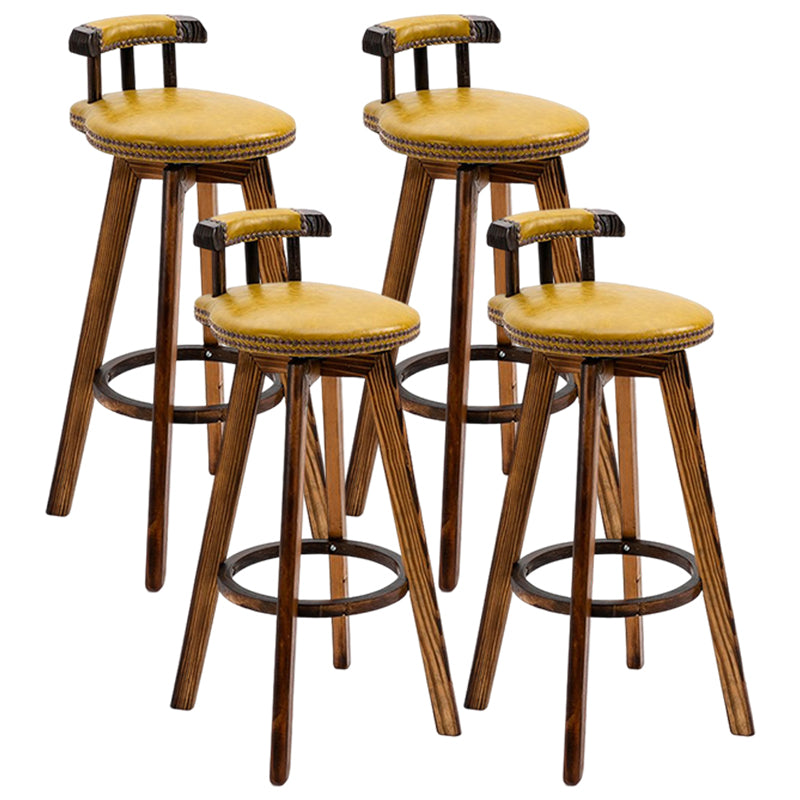 Tradition Armless Backrest Counter Stool Wood Household Bar Stool with Pedal Ginger 4 Piece Set Clearhalo 'Bar Furniture' 'Bar Stools' 'bar_stools' 'furn' 'furn_bar_stools' 'furniture_bar_stools' 'Kitchen & Dining Furniture' 'kitchen&dining_furn' 'kitchen' 'kitchen_furn' Furniture' 4512821