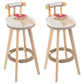 Tradition Armless Backrest Counter Stool Wood Household Bar Stool with Pedal White-Red 2 Piece Set Clearhalo 'Bar Furniture' 'Bar Stools' 'bar_stools' 'furn' 'furn_bar_stools' 'furniture_bar_stools' 'Kitchen & Dining Furniture' 'kitchen&dining_furn' 'kitchen' 'kitchen_furn' Furniture' 4512829