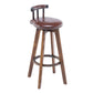 Tradition Armless Backrest Counter Stool Wood Household Bar Stool with Pedal Dark Brown 1 Piece Clearhalo 'Bar Furniture' 'Bar Stools' 'bar_stools' 'furn' 'furn_bar_stools' 'furniture_bar_stools' 'Kitchen & Dining Furniture' 'kitchen&dining_furn' 'kitchen' 'kitchen_furn' Furniture' 4512831