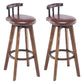Tradition Armless Backrest Counter Stool Wood Household Bar Stool with Pedal Dark Brown 2 Piece Set Clearhalo 'Bar Furniture' 'Bar Stools' 'bar_stools' 'furn' 'furn_bar_stools' 'furniture_bar_stools' 'Kitchen & Dining Furniture' 'kitchen&dining_furn' 'kitchen' 'kitchen_furn' Furniture' 4512832