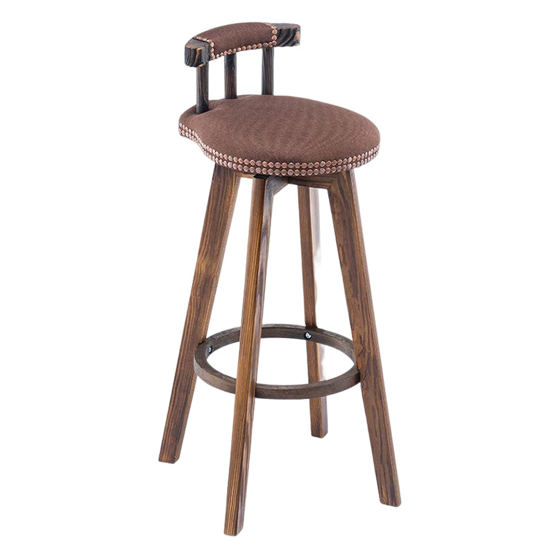 Tradition Armless Backrest Counter Stool Wood Household Bar Stool with Pedal Light Brown 1 Piece Clearhalo 'Bar Furniture' 'Bar Stools' 'bar_stools' 'furn' 'furn_bar_stools' 'furniture_bar_stools' 'Kitchen & Dining Furniture' 'kitchen&dining_furn' 'kitchen' 'kitchen_furn' Furniture' 4512834