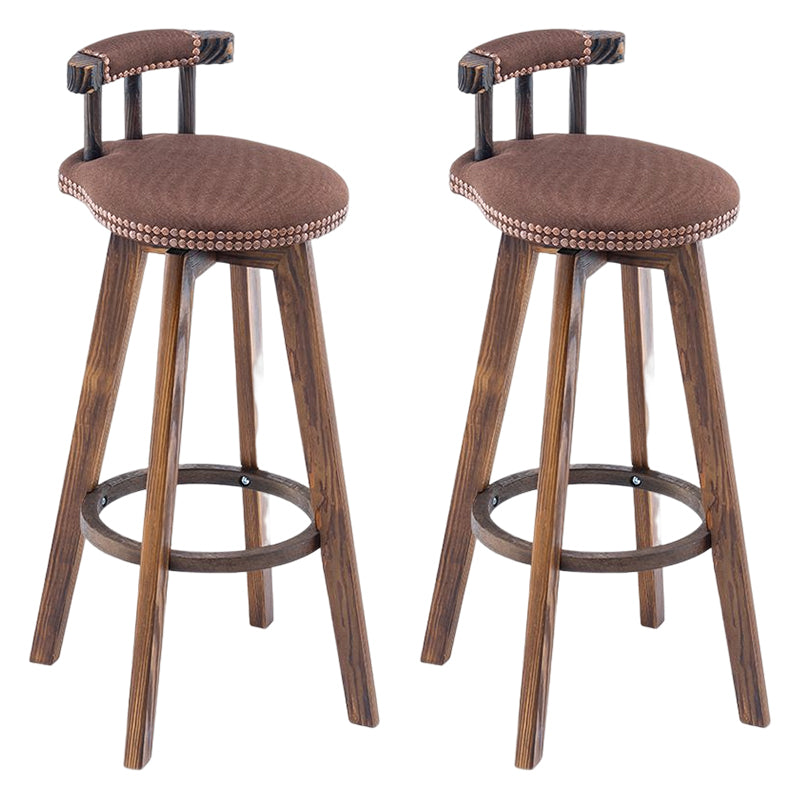 Tradition Armless Backrest Counter Stool Wood Household Bar Stool with Pedal Light Brown 2 Piece Set Clearhalo 'Bar Furniture' 'Bar Stools' 'bar_stools' 'furn' 'furn_bar_stools' 'furniture_bar_stools' 'Kitchen & Dining Furniture' 'kitchen&dining_furn' 'kitchen' 'kitchen_furn' Furniture' 4512835