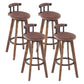 Tradition Armless Backrest Counter Stool Wood Household Bar Stool with Pedal Light Brown 4 Piece Set Clearhalo 'Bar Furniture' 'Bar Stools' 'bar_stools' 'furn' 'furn_bar_stools' 'furniture_bar_stools' 'Kitchen & Dining Furniture' 'kitchen&dining_furn' 'kitchen' 'kitchen_furn' Furniture' 4512836