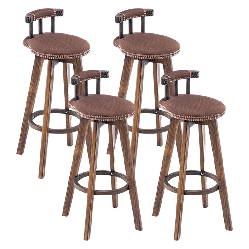 Tradition Armless Backrest Counter Stool Wood Household Bar Stool with Pedal Light Brown 4 Piece Set Clearhalo 'Bar Furniture' 'Bar Stools' 'bar_stools' 'furn' 'furn_bar_stools' 'furniture_bar_stools' 'Kitchen & Dining Furniture' 'kitchen&dining_furn' 'kitchen' 'kitchen_furn' Furniture' 4512836