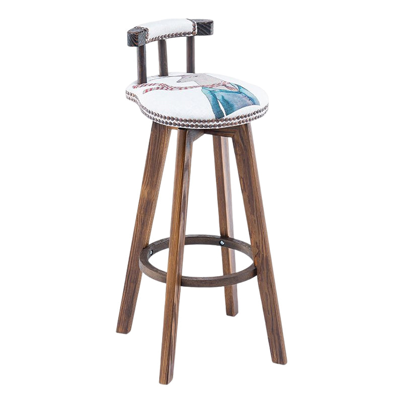 Tradition Armless Backrest Counter Stool Wood Household Bar Stool with Pedal White-Gray 2 Piece Set Clearhalo 'Bar Furniture' 'Bar Stools' 'bar_stools' 'furn' 'furn_bar_stools' 'furniture_bar_stools' 'Kitchen & Dining Furniture' 'kitchen&dining_furn' 'kitchen' 'kitchen_furn' Furniture' 4512837