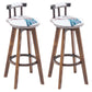Tradition Armless Backrest Counter Stool Wood Household Bar Stool with Pedal White-Gray 1 Piece Clearhalo 'Bar Furniture' 'Bar Stools' 'bar_stools' 'furn' 'furn_bar_stools' 'furniture_bar_stools' 'Kitchen & Dining Furniture' 'kitchen&dining_furn' 'kitchen' 'kitchen_furn' Furniture' 4512838