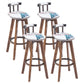 Tradition Armless Backrest Counter Stool Wood Household Bar Stool with Pedal White-Gray 4 Piece Set Clearhalo 'Bar Furniture' 'Bar Stools' 'bar_stools' 'furn' 'furn_bar_stools' 'furniture_bar_stools' 'Kitchen & Dining Furniture' 'kitchen&dining_furn' 'kitchen' 'kitchen_furn' Furniture' 4512839