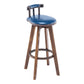 Tradition Armless Backrest Counter Stool Wood Household Bar Stool with Pedal Dark Blue 1 Piece Clearhalo 'Bar Furniture' 'Bar Stools' 'bar_stools' 'furn' 'furn_bar_stools' 'furniture_bar_stools' 'Kitchen & Dining Furniture' 'kitchen&dining_furn' 'kitchen' 'kitchen_furn' Furniture' 4512840