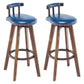 Tradition Armless Backrest Counter Stool Wood Household Bar Stool with Pedal Dark Blue 2 Piece Set Clearhalo 'Bar Furniture' 'Bar Stools' 'bar_stools' 'furn' 'furn_bar_stools' 'furniture_bar_stools' 'Kitchen & Dining Furniture' 'kitchen&dining_furn' 'kitchen' 'kitchen_furn' Furniture' 4512841