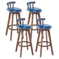 Tradition Armless Backrest Counter Stool Wood Household Bar Stool with Pedal Dark Blue 4 Piece Set Clearhalo 'Bar Furniture' 'Bar Stools' 'bar_stools' 'furn' 'furn_bar_stools' 'furniture_bar_stools' 'Kitchen & Dining Furniture' 'kitchen&dining_furn' 'kitchen' 'kitchen_furn' Furniture' 4512842