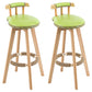Tradition Armless Backrest Counter Stool Wood Household Bar Stool with Pedal Light Green 2 Piece Set Clearhalo 'Bar Furniture' 'Bar Stools' 'bar_stools' 'furn' 'furn_bar_stools' 'furniture_bar_stools' 'Kitchen & Dining Furniture' 'kitchen&dining_furn' 'kitchen' 'kitchen_furn' Furniture' 4512847
