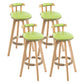 Tradition Armless Backrest Counter Stool Wood Household Bar Stool with Pedal Light Green 4 Piece Set Clearhalo 'Bar Furniture' 'Bar Stools' 'bar_stools' 'furn' 'furn_bar_stools' 'furniture_bar_stools' 'Kitchen & Dining Furniture' 'kitchen&dining_furn' 'kitchen' 'kitchen_furn' Furniture' 4512848