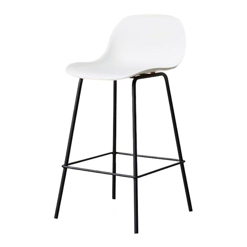 Modern Armless Backrest Counter Stool Iron Living Room Bar Stool with Pedal White 1 Piece Clearhalo 'Bar Furniture' 'Bar Stools' 'bar_stools' 'furn' 'furn_bar_stools' 'furniture_bar_stools' 'Kitchen & Dining Furniture' 'kitchen&dining_furn' 'kitchen' 'kitchen_furn' Furniture' 4512851