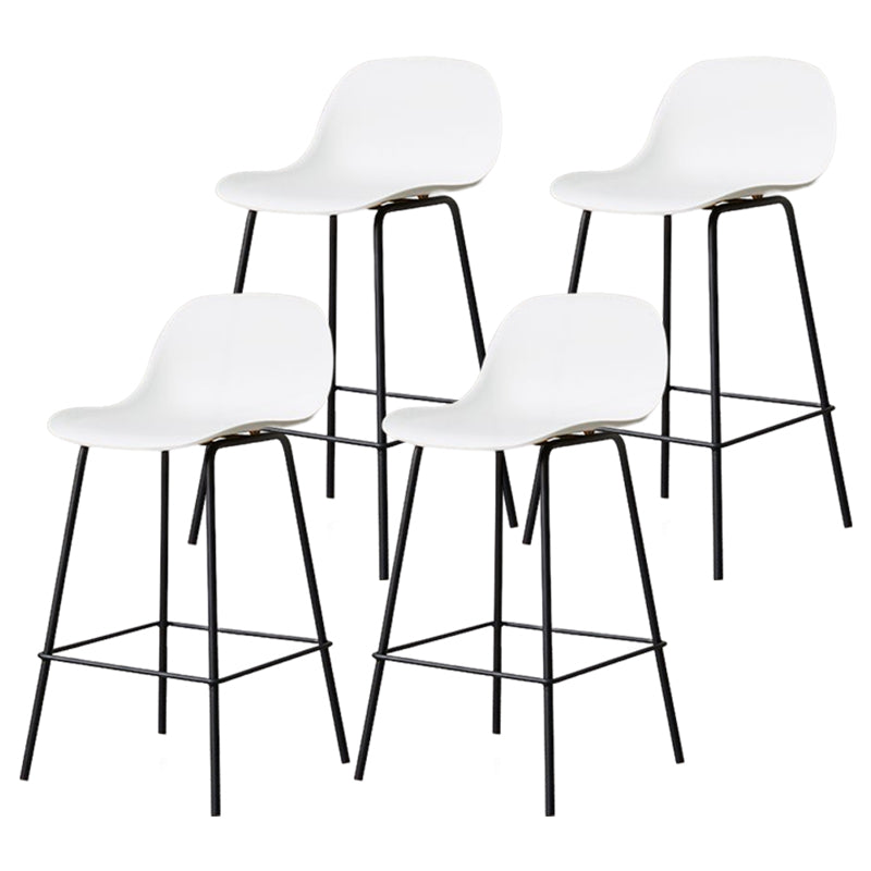 Modern Armless Backrest Counter Stool Iron Living Room Bar Stool with Pedal White 4 Piece Set Clearhalo 'Bar Furniture' 'Bar Stools' 'bar_stools' 'furn' 'furn_bar_stools' 'furniture_bar_stools' 'Kitchen & Dining Furniture' 'kitchen&dining_furn' 'kitchen' 'kitchen_furn' Furniture' 4512855