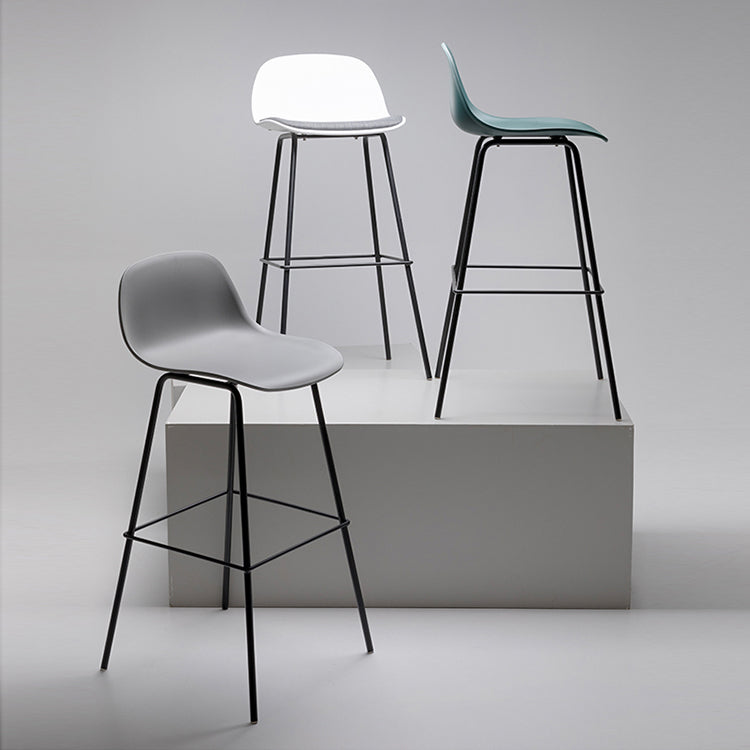 Modern Armless Backrest Counter Stool Iron Living Room Bar Stool with Pedal Clearhalo 'Bar Furniture' 'Bar Stools' 'bar_stools' 'furn' 'furn_bar_stools' 'furniture_bar_stools' 'Kitchen & Dining Furniture' 'kitchen&dining_furn' 'kitchen' 'kitchen_furn' Furniture' 4512856