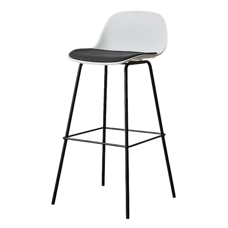 Modern Armless Backrest Counter Stool Iron Living Room Bar Stool with Pedal Light Gray 1 Piece Clearhalo 'Bar Furniture' 'Bar Stools' 'bar_stools' 'furn' 'furn_bar_stools' 'furniture_bar_stools' 'Kitchen & Dining Furniture' 'kitchen&dining_furn' 'kitchen' 'kitchen_furn' Furniture' 4512857