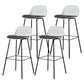 Modern Armless Backrest Counter Stool Iron Living Room Bar Stool with Pedal Light Gray 4 Piece Set Clearhalo 'Bar Furniture' 'Bar Stools' 'bar_stools' 'furn' 'furn_bar_stools' 'furniture_bar_stools' 'Kitchen & Dining Furniture' 'kitchen&dining_furn' 'kitchen' 'kitchen_furn' Furniture' 4512861